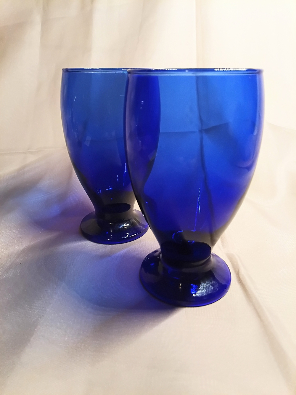 Cobalt Blue Stemmed Glasses - Set of 2